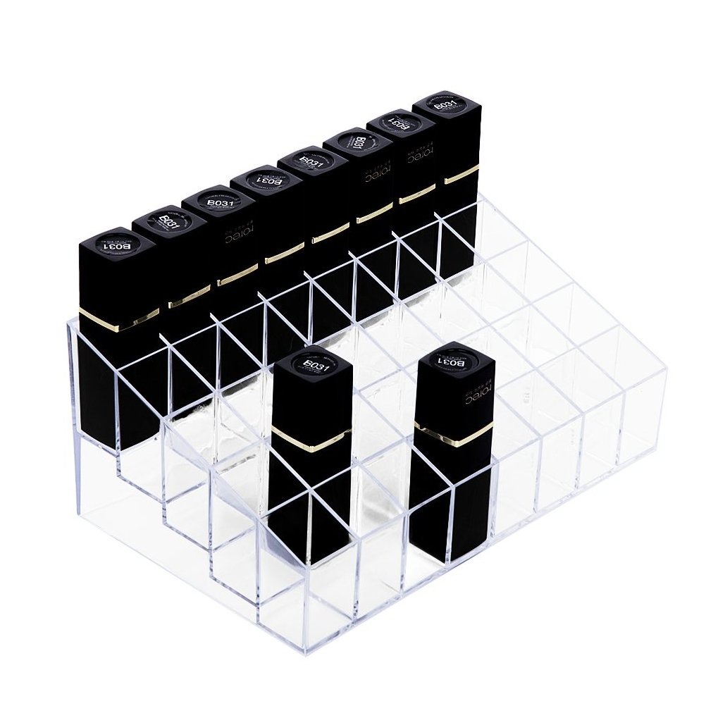 Lipstick Holder 40 Spaces Clear Acrylic Lipstick Organizer Display Stand Cosmetic Makeup Organizer for Lipstick and more