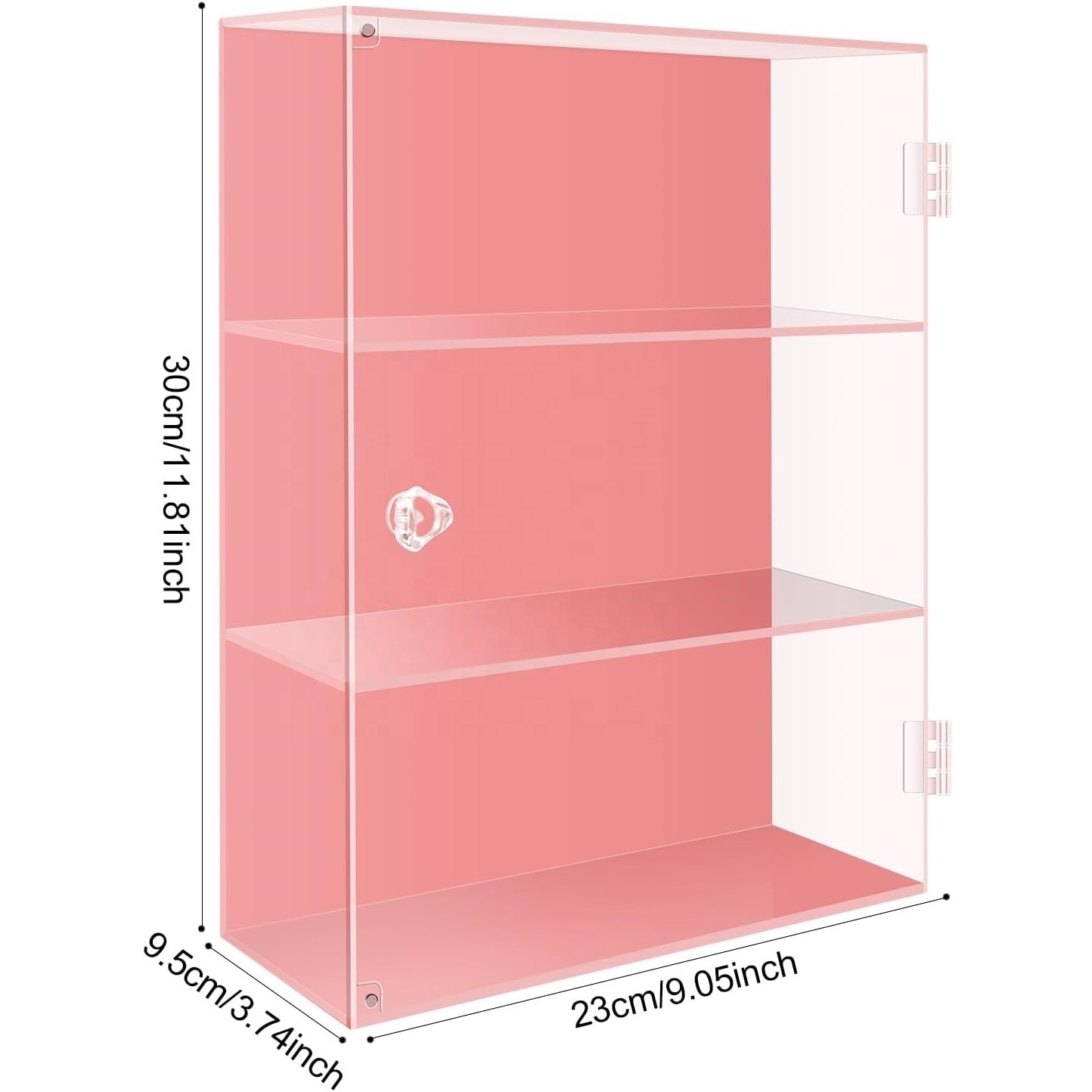 Acrylic Cosmetics Storage Cabinet Display Box Magnetic Closures Come With Acrylic Rosette Pull Solid For Lipstick Perfume Makeup