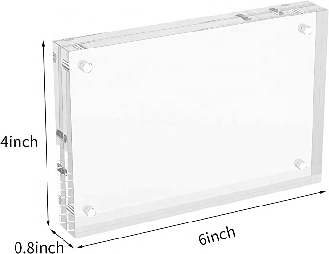 Acrylic Picture Frame 4x6 Clear Double-Sided Photo Frame Magnetic Photo Frames Desktop Display