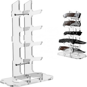 Acrylic Knife Display Stand Pocket Knife Holder Organizer Folding Knife Case Dagger Storage Shelf for Collection Home Decor