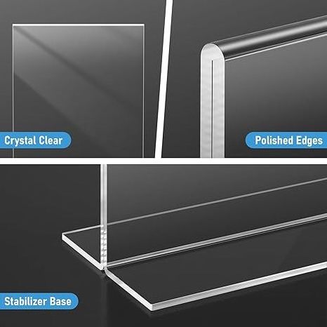 Acrylic Sign Holder  Plastic Frame Flyer Holder, Double Frames Clear Acrylic Display Stand for Store, Restaurant