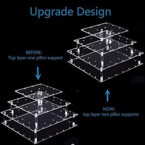 Acrylic Cake Pop Display Stand, 56 Hole Clear 3 Tier Square Lollipop Holder, Ideal for Weddings Baby Showers Birthday Party