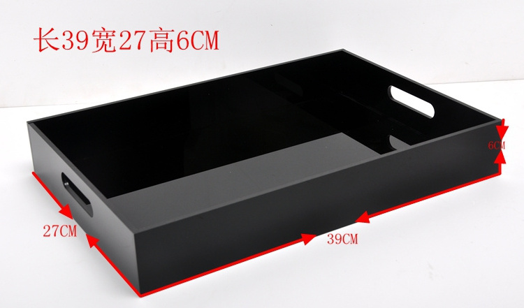 Unique Design Black and White Rectangular Plastic Serving Tray