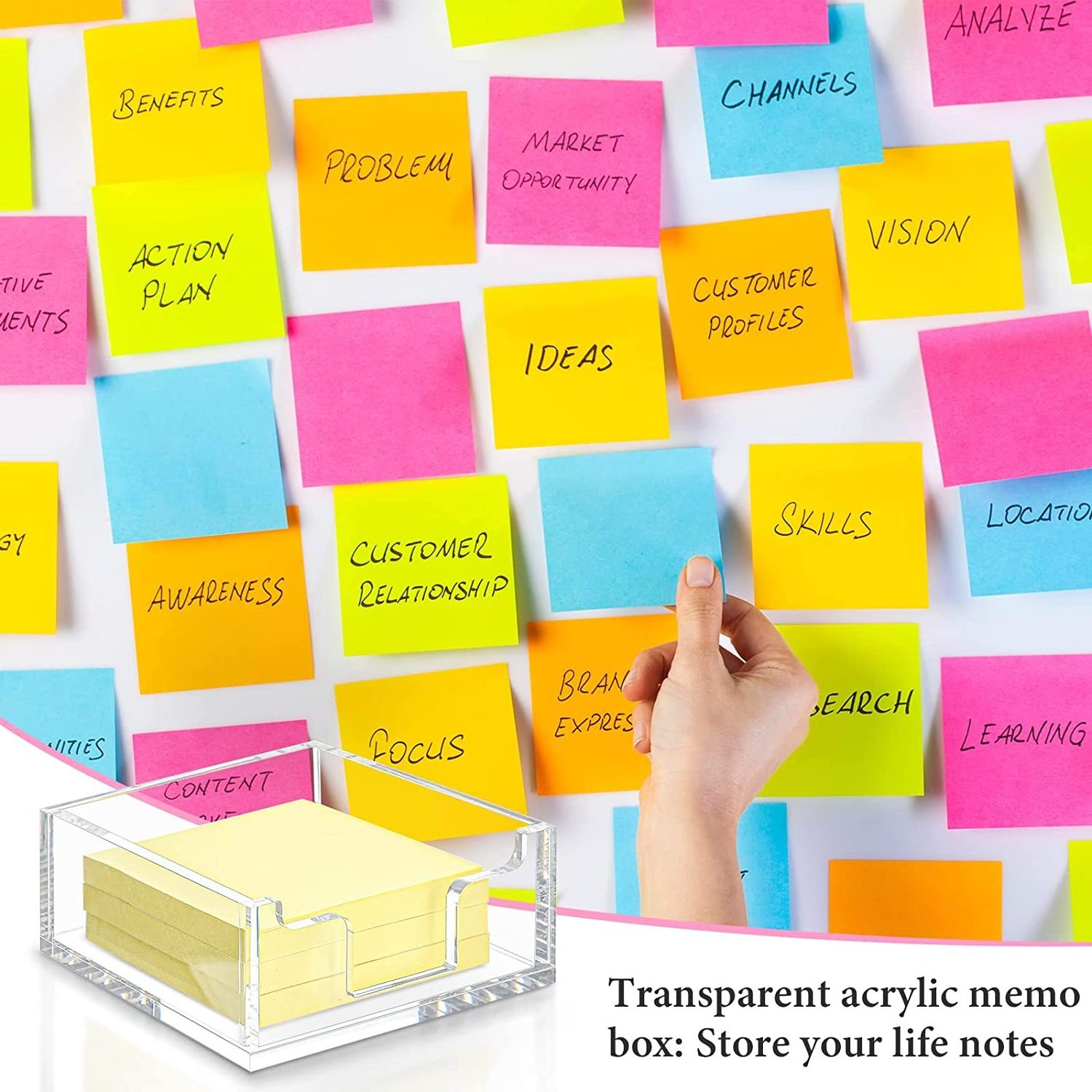 Clear Acrylic Notepad Holder Sticky Note Holder Sticky Notepad Organizer Acrylic Sticky Note Dispenser