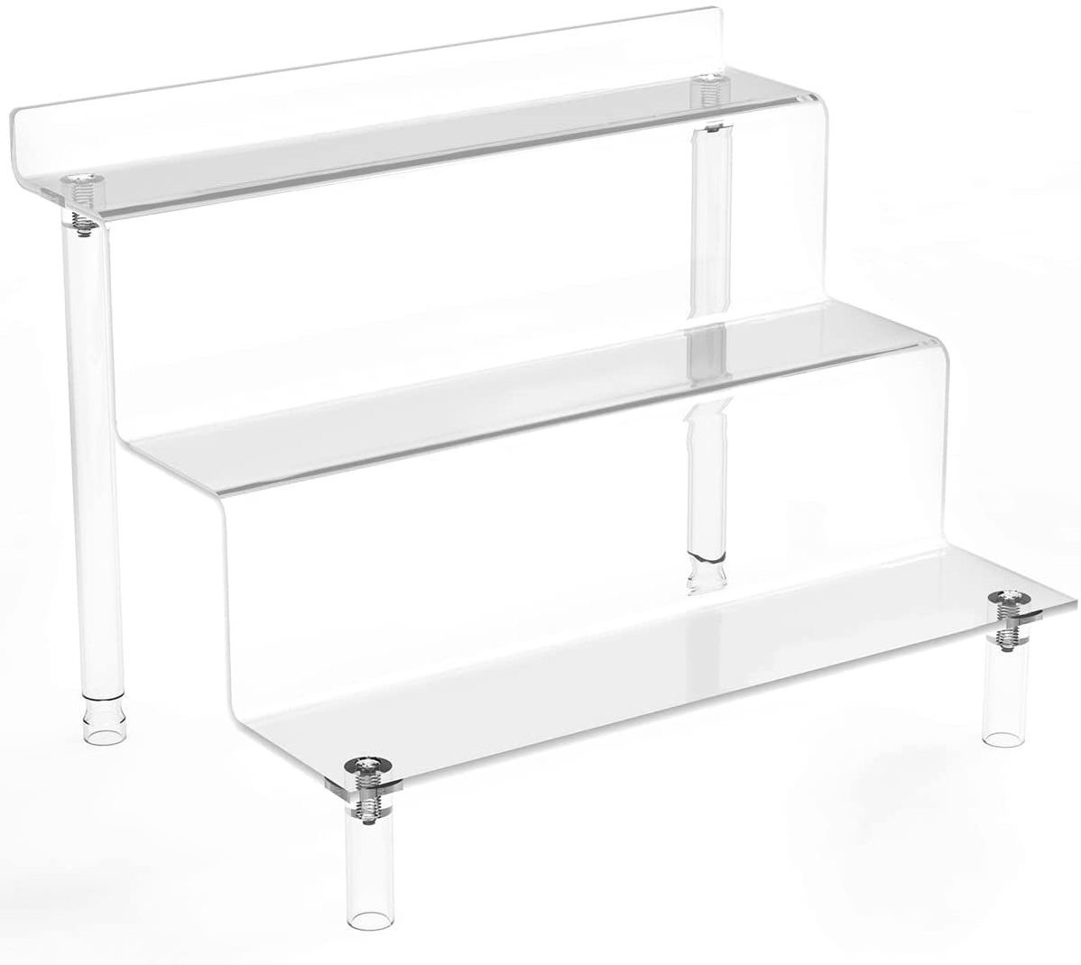 3 Tiers ear Riser Display Shelves  Acrylic Organizer Stand Cardboard Display Stands for Products Collection