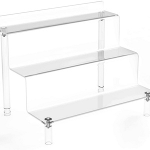 3 Tiers ear Riser Display Shelves  Acrylic Organizer Stand Cardboard Display Stands for Products Collection