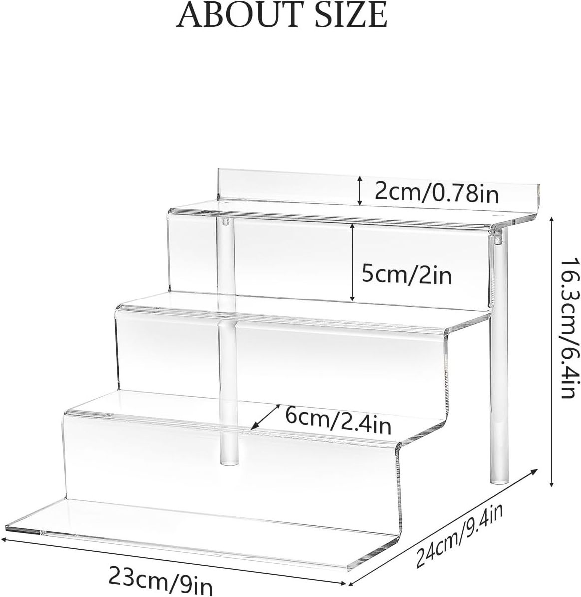 4-Tier Acrylic Display Stand Transparent 1pc Perfume Organizer Dessert Table Cupcake Stand Clear Acrylic Riser Display Shelves