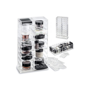 Acrylic Universal Makeup Organizer Tower 20 Space Cosmetic Storage Container Removable Dividers Clear Vanity Desk Drawer-Can