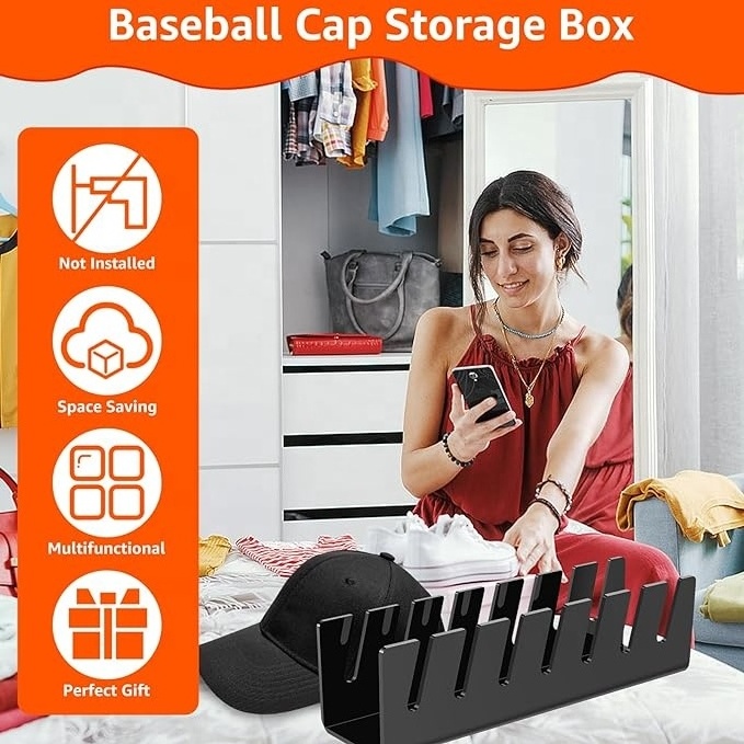 2-Pack Hat Stand for Baseball Caps No Install Hat Holder Storage Organizer for Dresser Closet Bedroom Living Room Display Rack