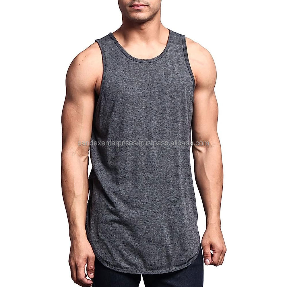 Factory custom wholesale men's ribbed tank top 100% cotton blank gym tank top men plain cotton new fitness vest