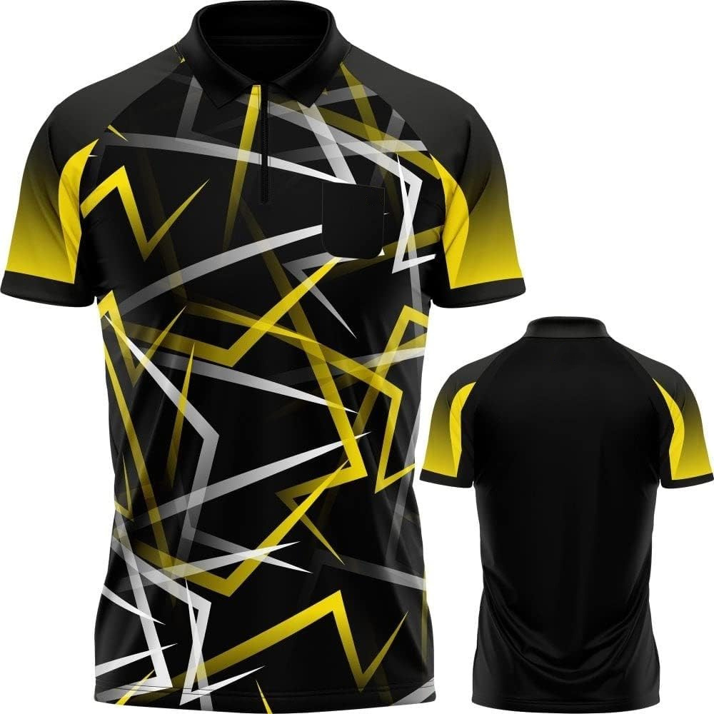 Custom Quick Dry Sublimation Print Men dart Jerseys Competition Design Dart Shirts With Pocket for sale