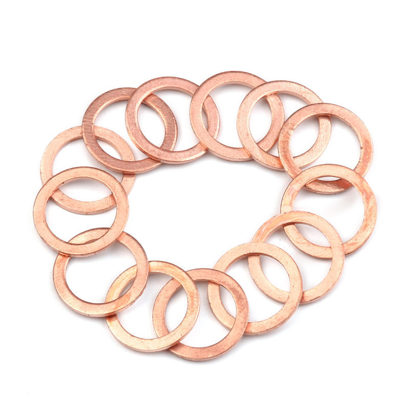 sundimo Factory Stock Copper Flat Gasket M4-M28  Flat Washers Flat Ring Seal Kit Copper washer Copper Flat Gasket