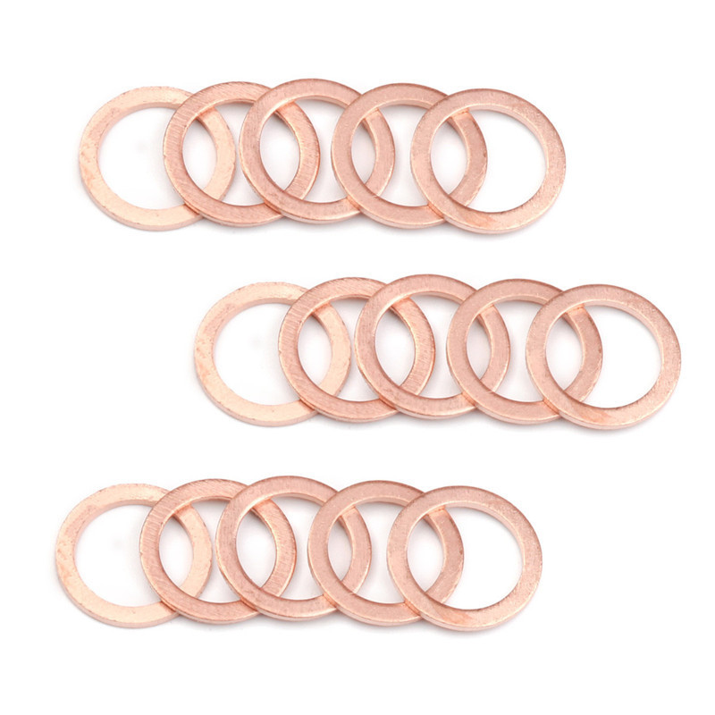 sundimo Factory Stock Copper Flat Gasket M4-M28  Flat Washers Flat Ring Seal Kit Copper washer Copper Flat Gasket