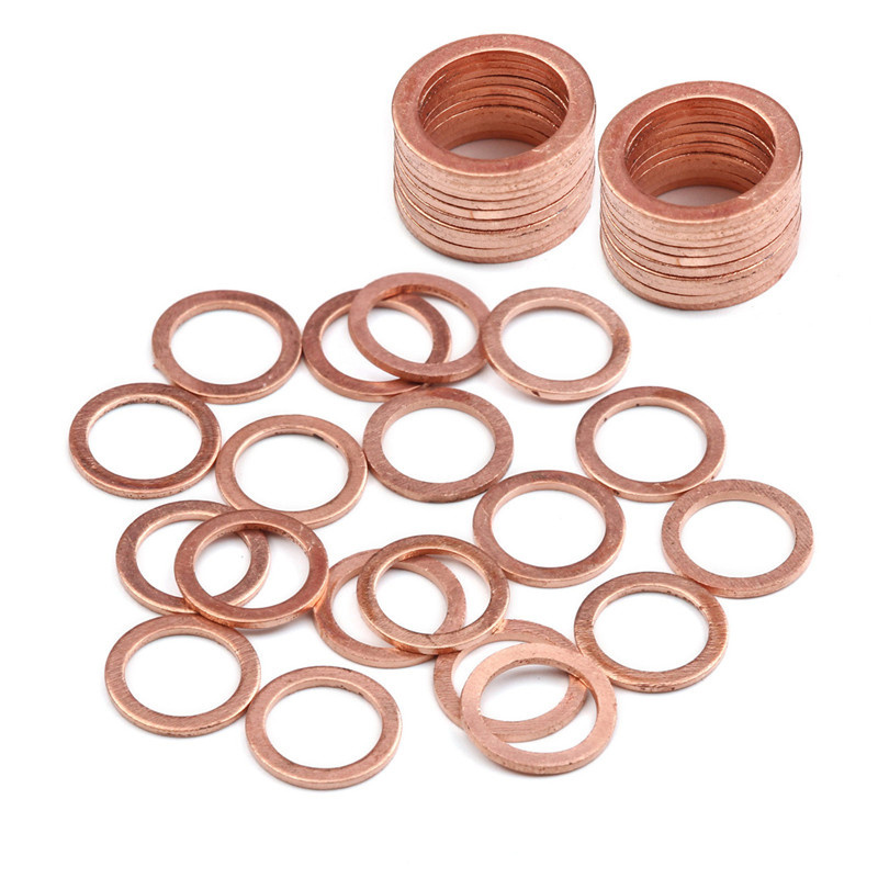 sundimo Factory Stock Copper Flat Gasket M4-M28  Flat Washers Flat Ring Seal Kit Copper washer Copper Flat Gasket