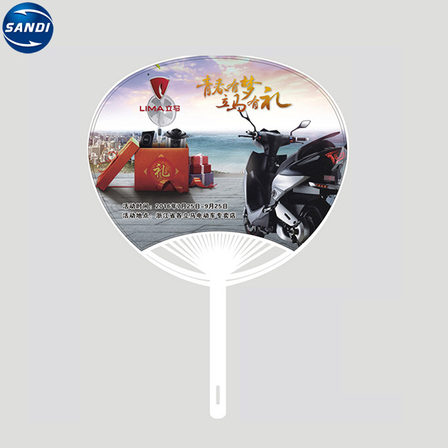 Custom promotional round plastic fan with logo