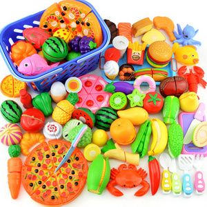 Kids Happy Home Cultivate Early Learning Educational Pretend Play Simulation Kitchen Refrigerator Fruit Food Toys Cooking Set