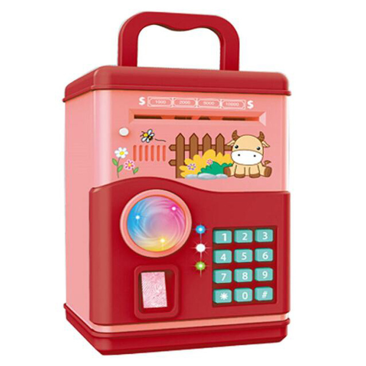 Face Recognition Atm Toy Auto-rolling Money Password Lock Case Save Kid Money Box Electronic Children Digital Coins Piggy Bank