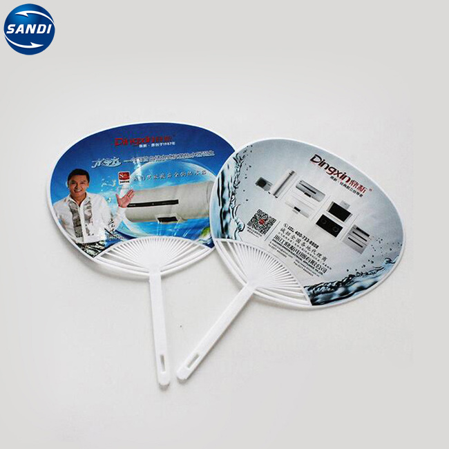 Custom promotional round plastic fan with logo