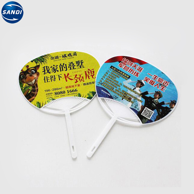 Custom promotional round plastic fan with logo