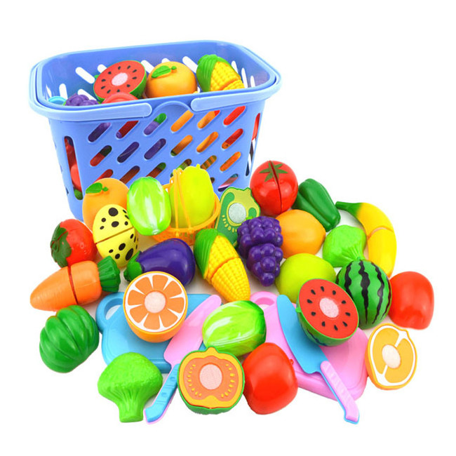 Kids Happy Home Cultivate Early Learning Educational Pretend Play Simulation Kitchen Refrigerator Fruit Food Toys Cooking Set