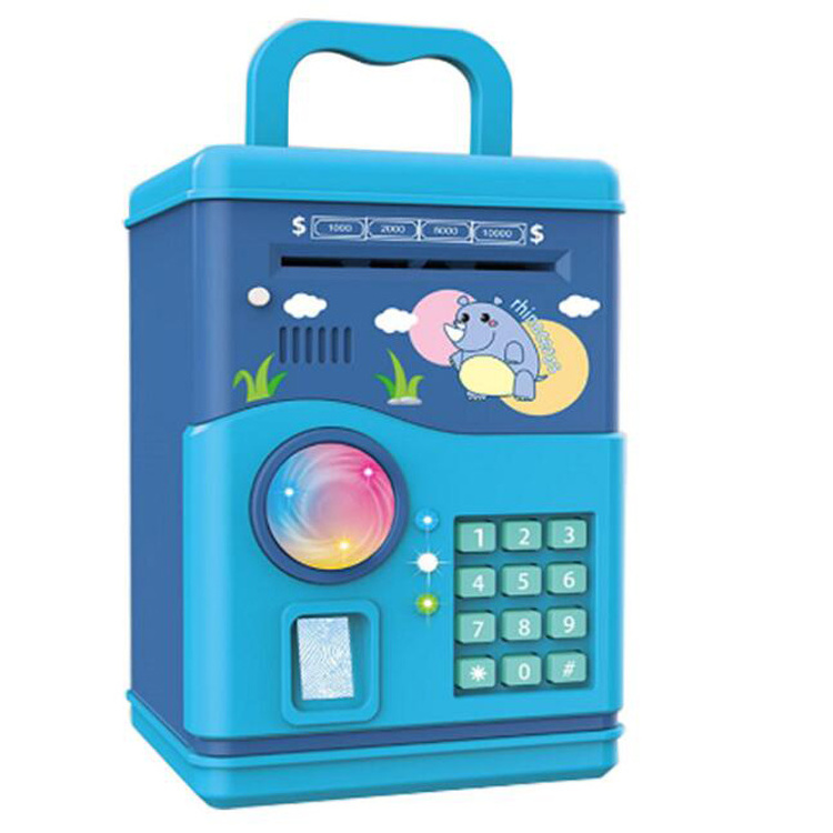 Multi-function Auto-rolling Money Password Safe Kids Birthday Gift Safe Deposit Atm Machine Mini Creative Atm Toy Piggy Bank