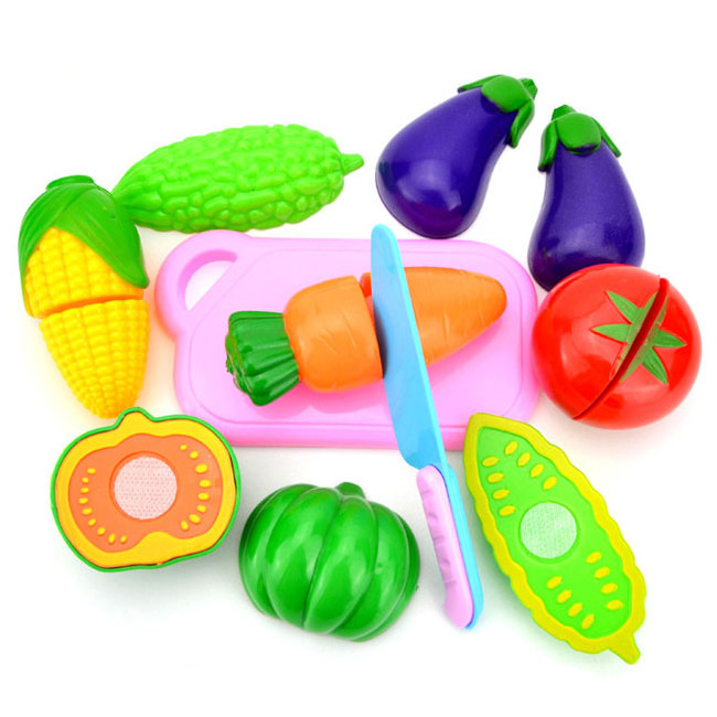 Kids Happy Home Cultivate Early Learning Educational Pretend Play Simulation Kitchen Refrigerator Fruit Food Toys Cooking Set