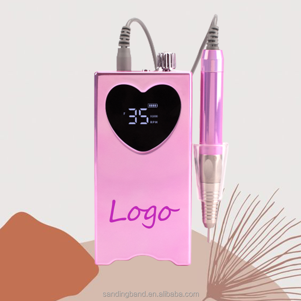 Custom Logo Rechargeable Battery Brushless Electric Nail Drill Machine 35000rpm Professional Drill Set For Manicure Pedicure