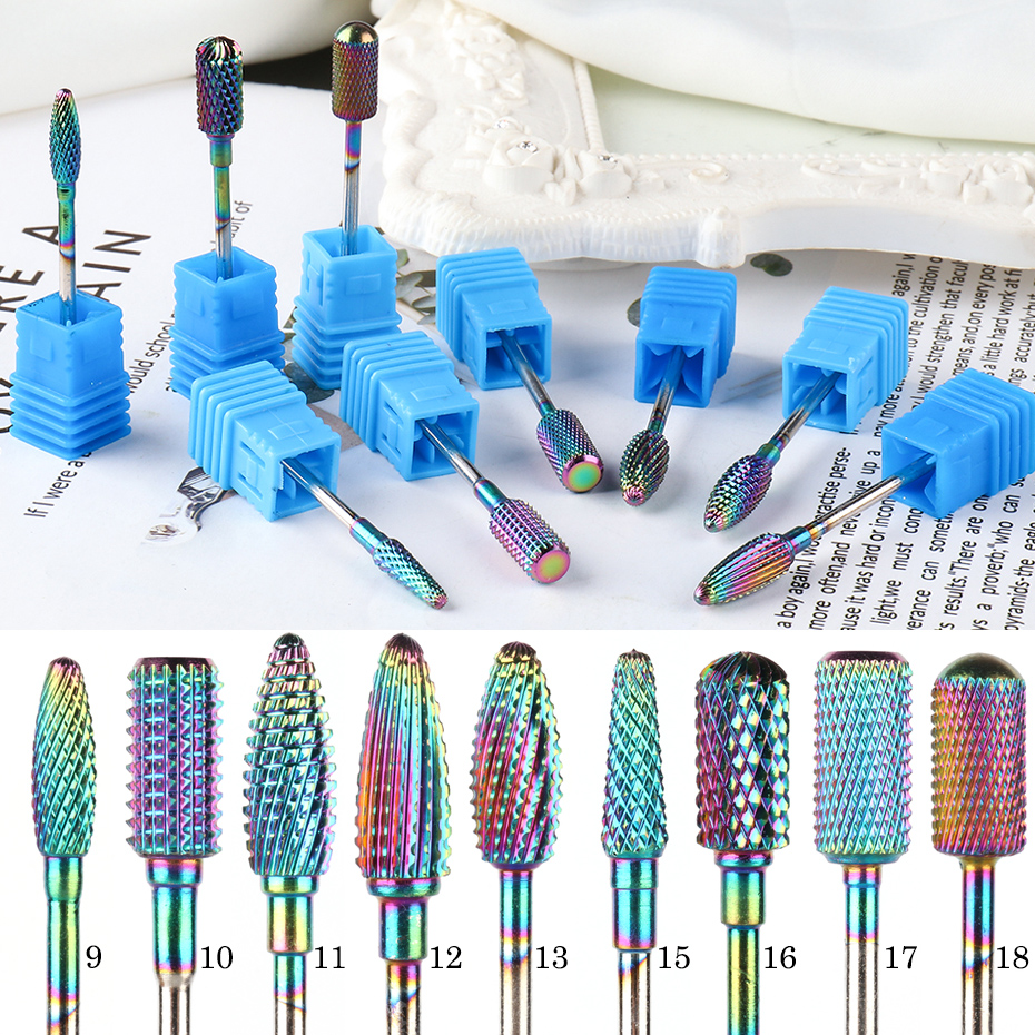 Carbide Nail Drill Bit 5 In 1 Tapered Drills Milling Cutter For Manicure Remove Gel Acrylics Nails Accessories Tool