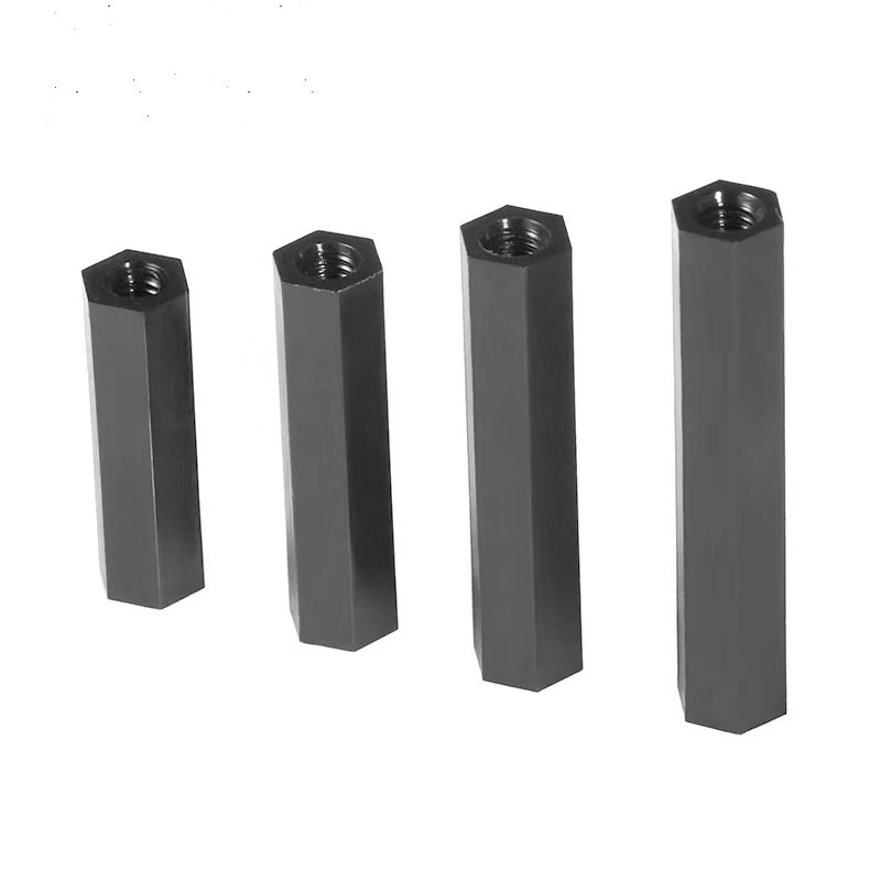 Factory in stock high quality white black female-male female-female hex polyamide nylon PCB spacer support plastic standoff