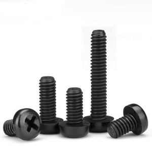 In stock white/black cross pan head full thread PA66 polyamide plastic nylon screw