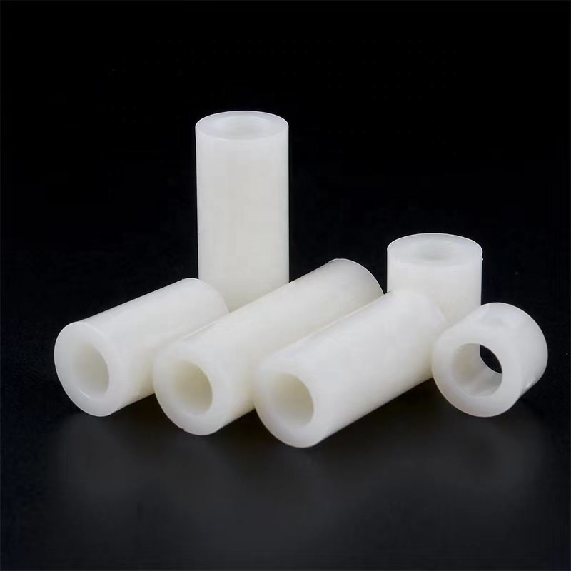 In stock white black unthreaded POM/PE/NYLON/ABS/PVC/Polyamide plastic cylindrical spacer