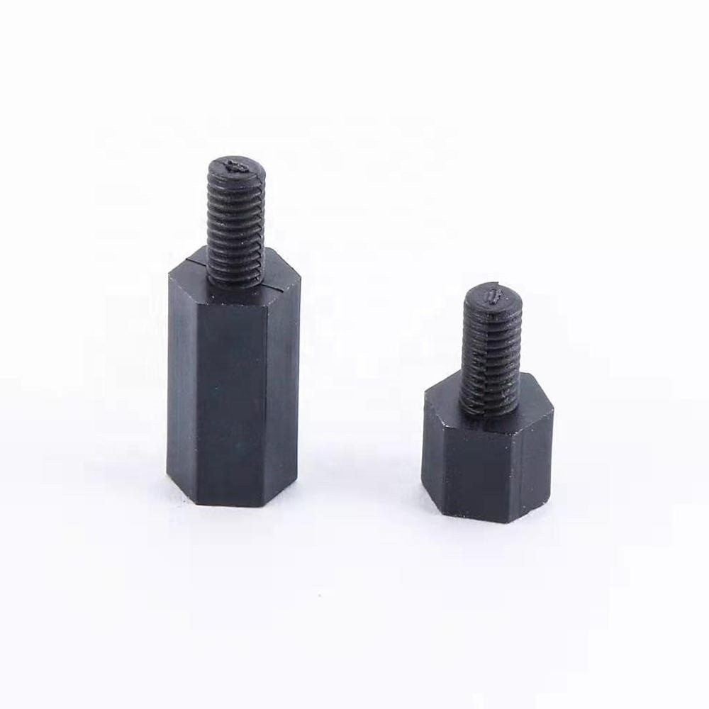 Wholesale black/white male and female hex polyamide plastic screw black nylon PCB standoff black spacers