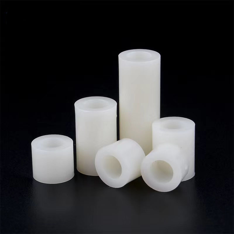 Factory customized white cylindrical POM/PE/NYLON/ABS/PVC/Polyamide plastic spacers