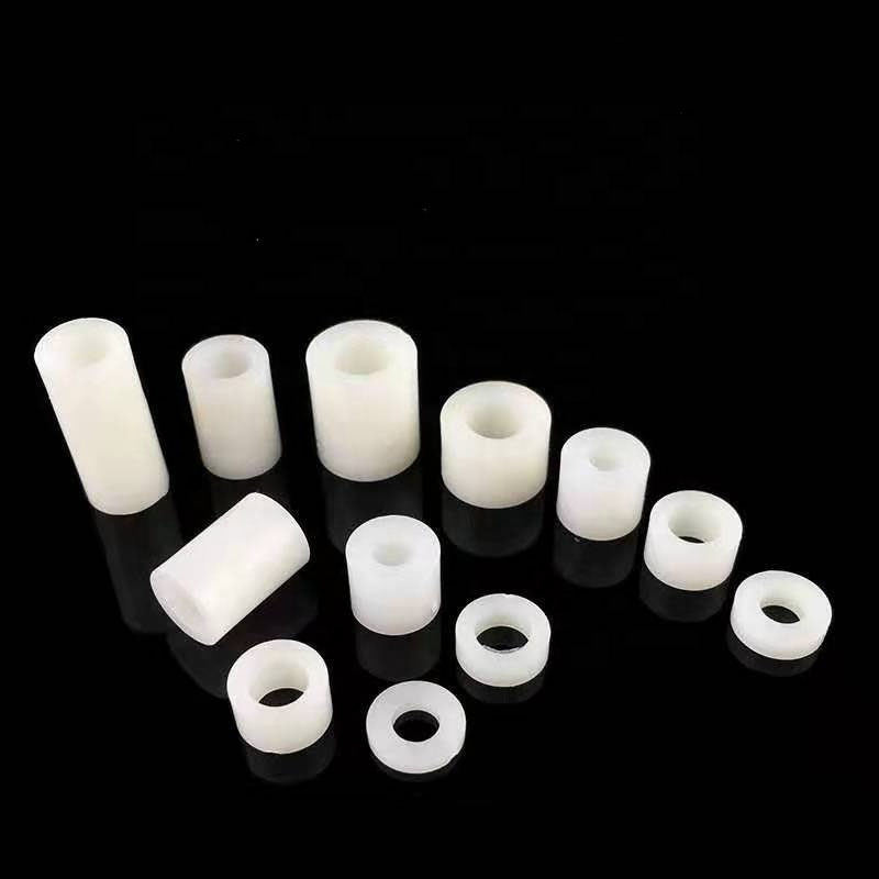 In stock white black unthreaded cylindrical POM/PE/NYLON/ABS/PVC/Polyamide plastic spacer