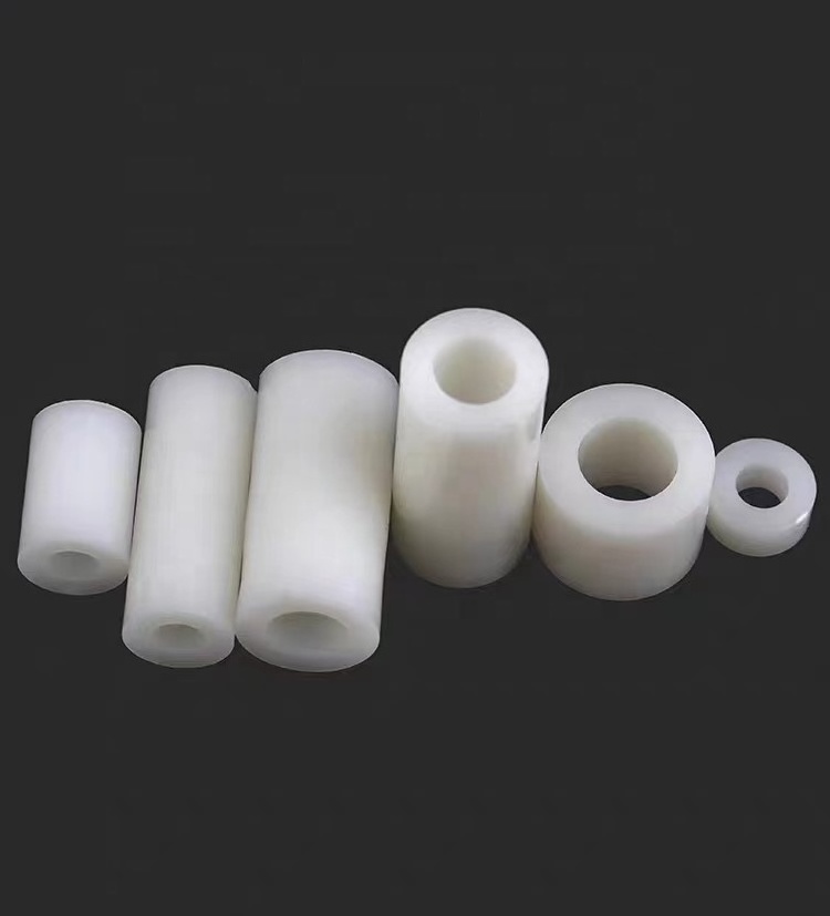 Customized high precision black white plastic ring tube spacer cylindrical POM unthreaded plastic washer spacer