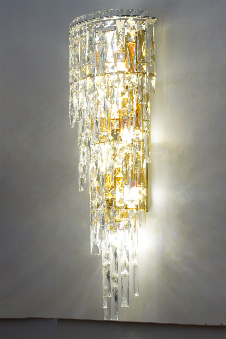 Crystal wall lamp decoration in the hotel lobby