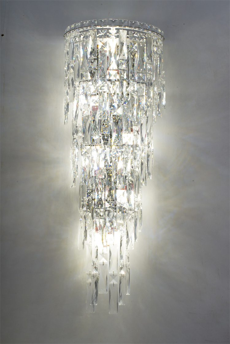 Crystal wall lamp decoration in the hotel lobby