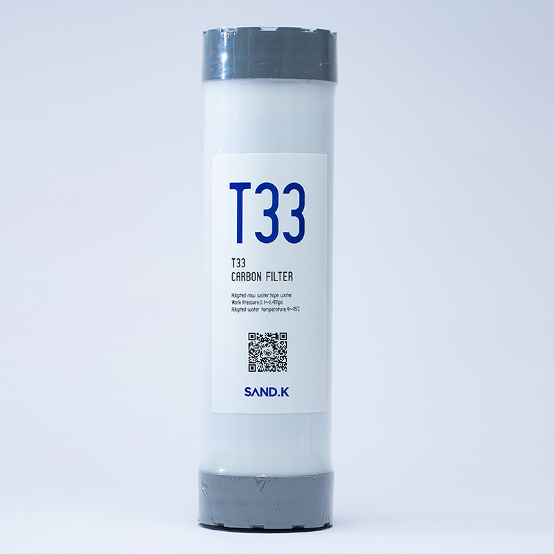 High Rejection Residential T33 Carbon Block Water Filter Cartridge 10/20 Inch