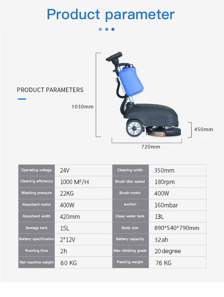 Factory promotion cleaning machines hand held floor scrubber electric & battery operated floor washer