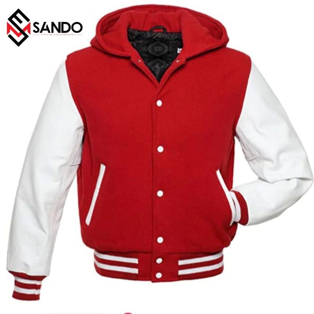 wholesale Custom Print Embroidered Varsity Jackets Custom Men Baseball Jacket Wholesale Letterman jacket with leather sleeves