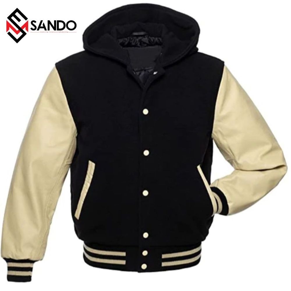 wholesale Custom Print Embroidered Varsity Jackets Custom Men Baseball Jacket Wholesale Letterman jacket with leather sleeves