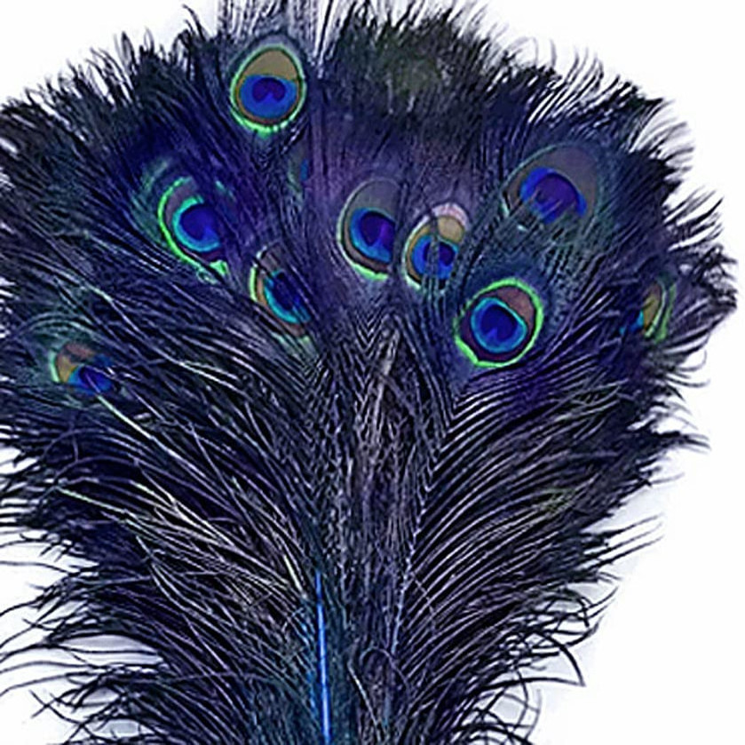 SANDOU Wholesale Natural Peacock Blue Feathers Bleached Dyed Peacock Feather For Samba Costumes