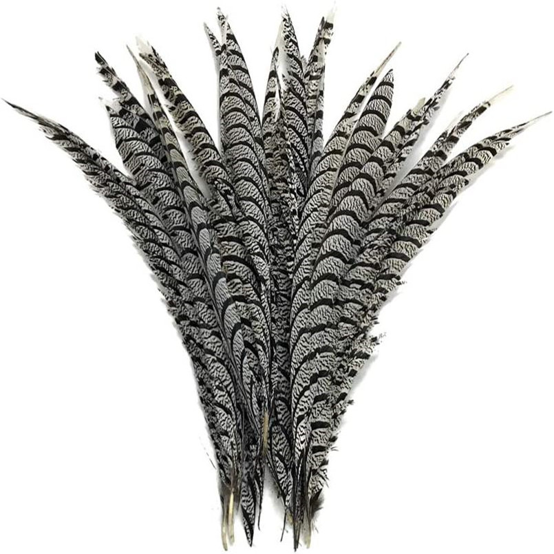 SANDOU  30-35 inch Pheasant Tail Feather Zebra Natural Pheasant Feathers Pheasant Tails