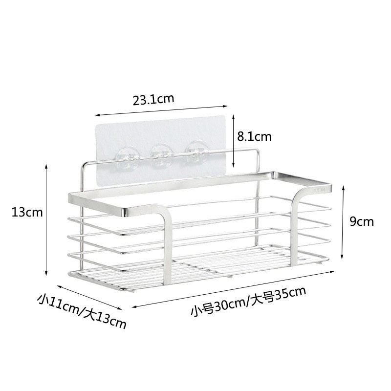 Wholesale Adhesive Shower Caddy Basket Shelf with 4 Hooks Organizer Storage Rack Bathroom Shelves