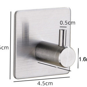 Stainless Steel Hanging Adhesive Hook Towel Hook Damage Free 5Kg Adhesive Wall Hook