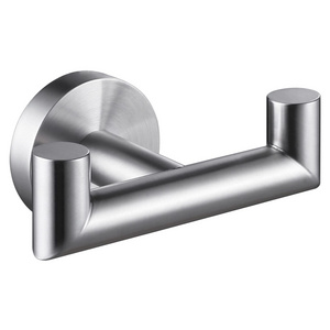 Wholesale Brushed Nickel Double Towel Hook Stainless Steel Coat Hook for Kitchen Bathroom