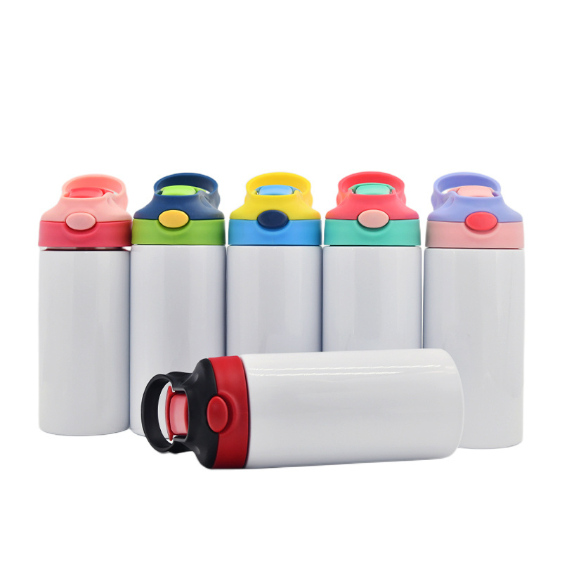 US Wholesale 350ml Bouncing Lid Water Bottle Blank Sublimation Sippy Cup 12oz Kids Sublimation Tumbler