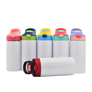 US Wholesale 350ml Bouncing Lid Water Bottle Blank Sublimation Sippy Cup 12oz Kids Sublimation Tumbler