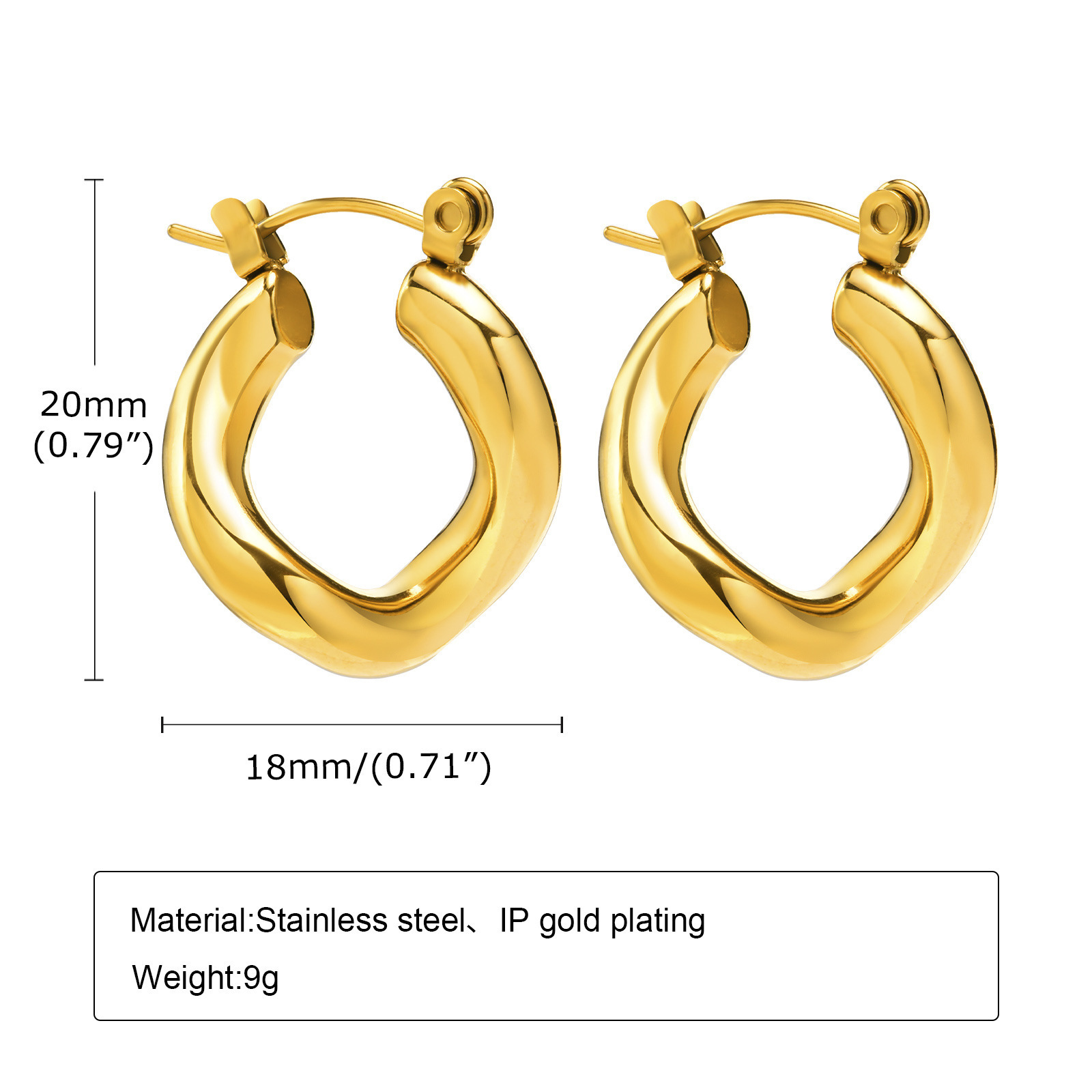 Simple Irregular Line Oval Shape Unique Wave Wholesale Boho Tassel Baby Earrings Jewelry Gold 18K Anti Allergy For Women 2023