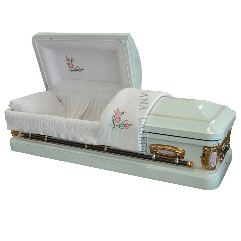 Funeral equipment solid paulownia wooden caskets and coffins of full couch